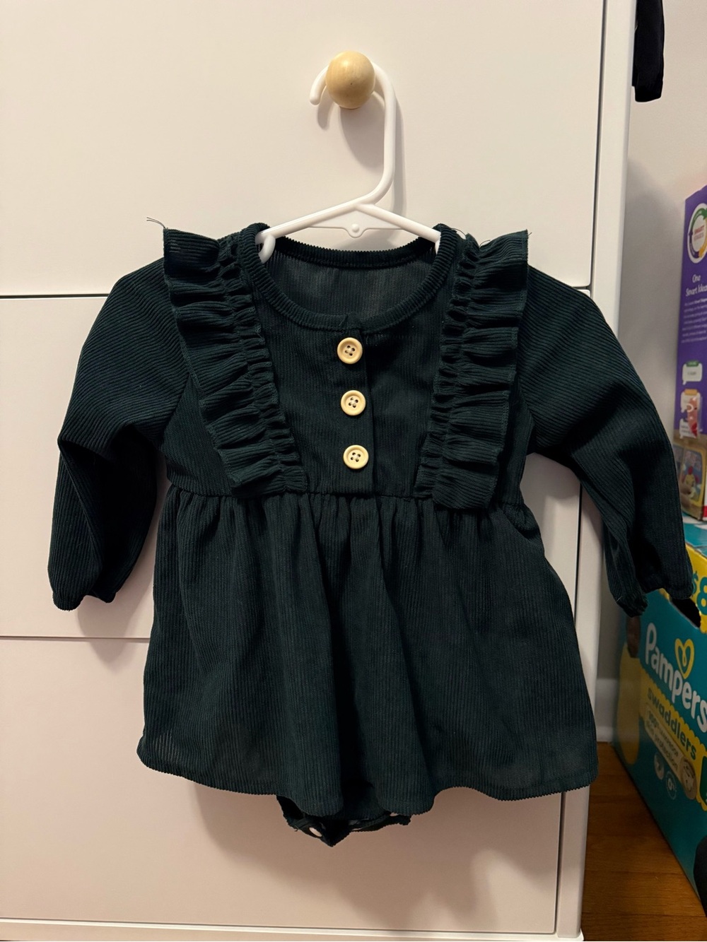 Karuedoo corduroy long sleeve romper dress